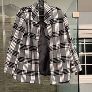 Plaid Black and White Women's Jacket